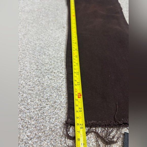 L'AGENCE Mid Rise Raw Hem Jeans Size 24 Cocoa Brown Skinny Brown Jeans - Picture 5 of 12